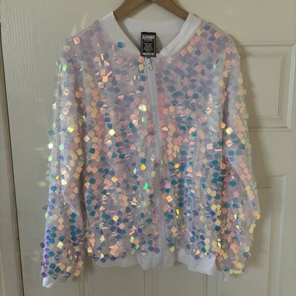 Pride Unisex Jacket Multicolor Size Medium Rainbow Bright Artsy Rave Clubwear - Picture 2 of 9